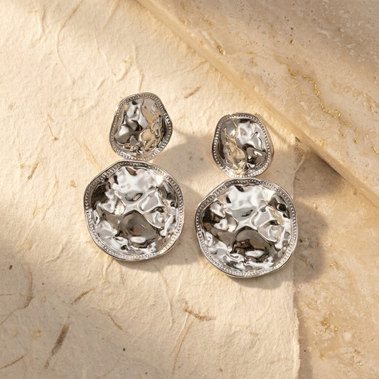 Bold Sculpted Silver Studs