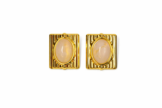 Vintage Glow Oval Earrings