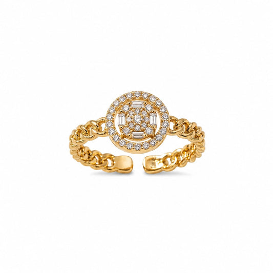 Elegant Gold-Tone Crystal Embellished Ring