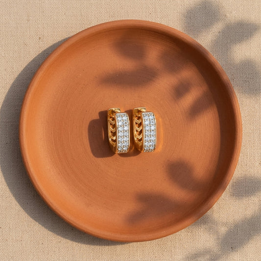 Silver Gleam Gold Hoops