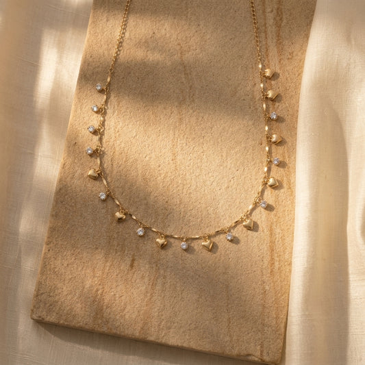 Mini Heart Rhinestone Waist Chain