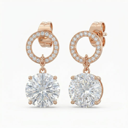Gem Circle Charm Earring