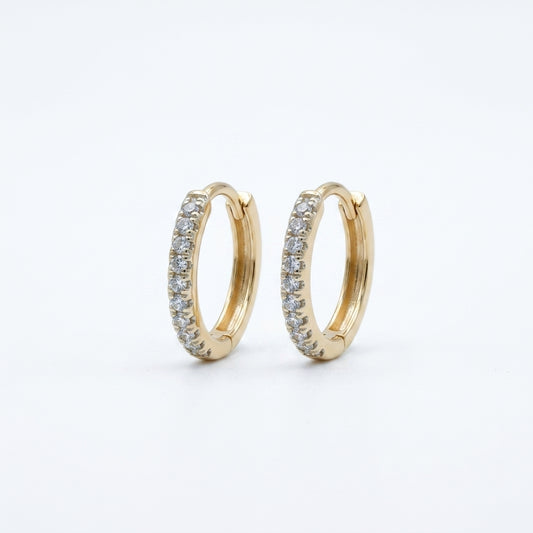Diamonds Studded Hoop Earrings