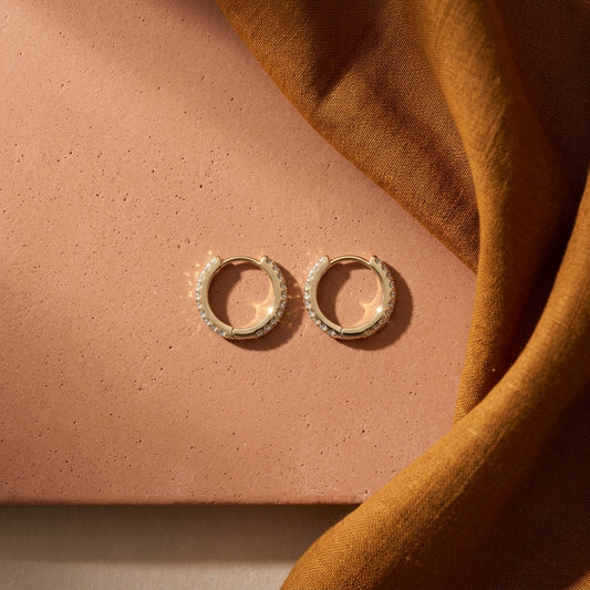Diamonds Studded Hoop Earrings