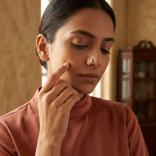 Twinkle Triangle Rose Gold Nose Pin