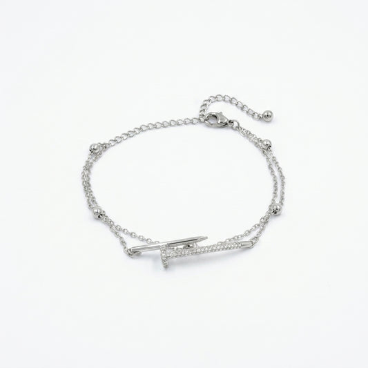 Silver Nail Charm Bracelet