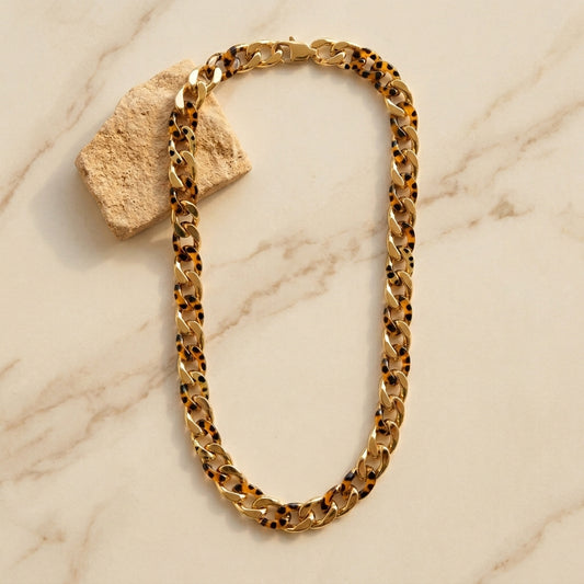 Tortoiseshell Curb Chain Necklace
