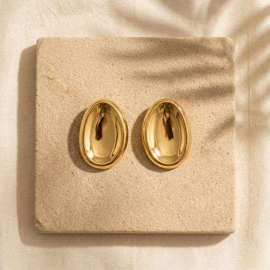 Luxe Oval Gold Gold Studs