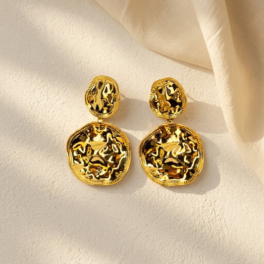 Bold Sculpted Gold Studs Earring