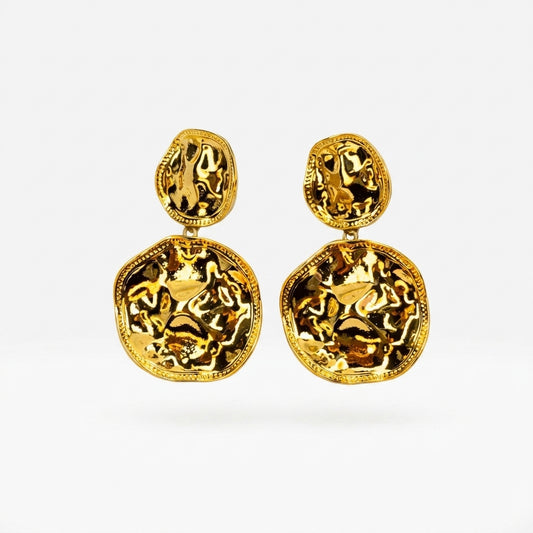 Bold Sculpted Gold Studs Earring