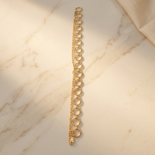 Gold-Tone Circular Link Waist Chain Belt