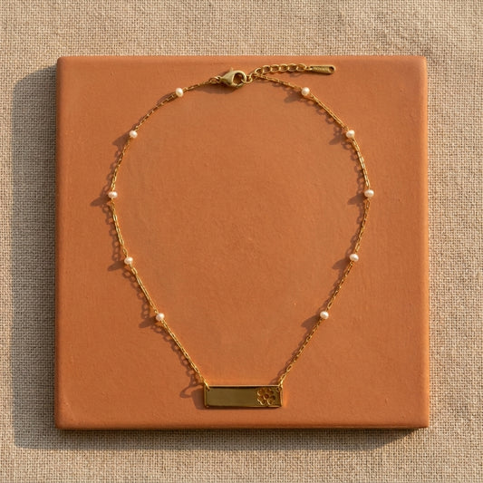 Gold-Tone Floral Cutout Pendant Necklace