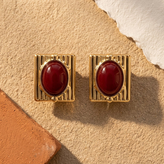 Velvet Ruby Statement Studs - photo 2