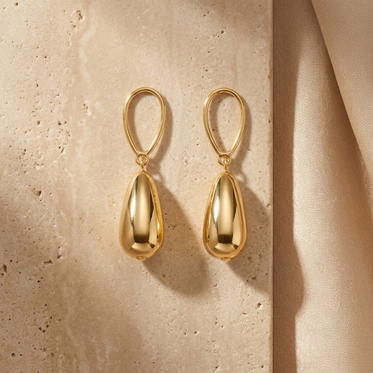 Classic Modern Oval Drop Loops Earring