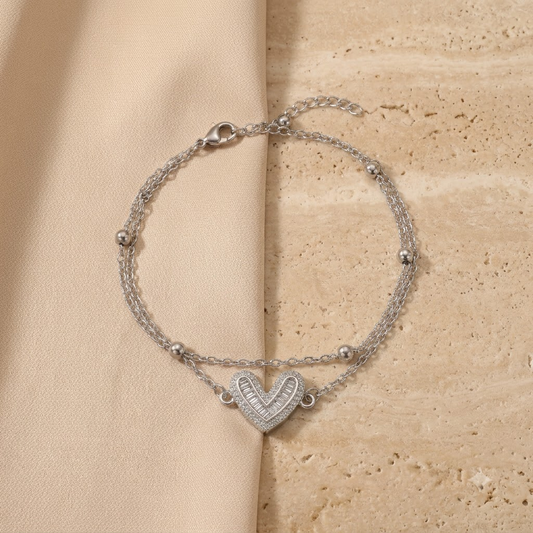 Silver Heartline Bracelet