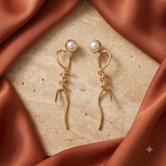 Gold-Tone Angel Wing Outline Statement Earrings