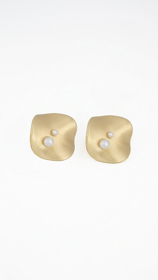 Lunar Petal Stud Earrings