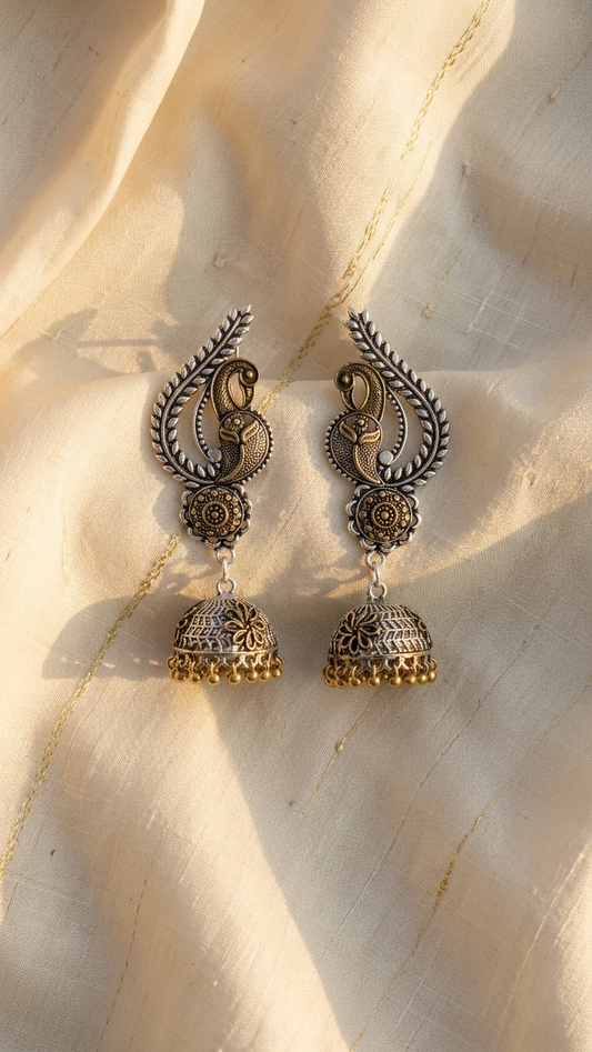Mayura Temple Jhumkas