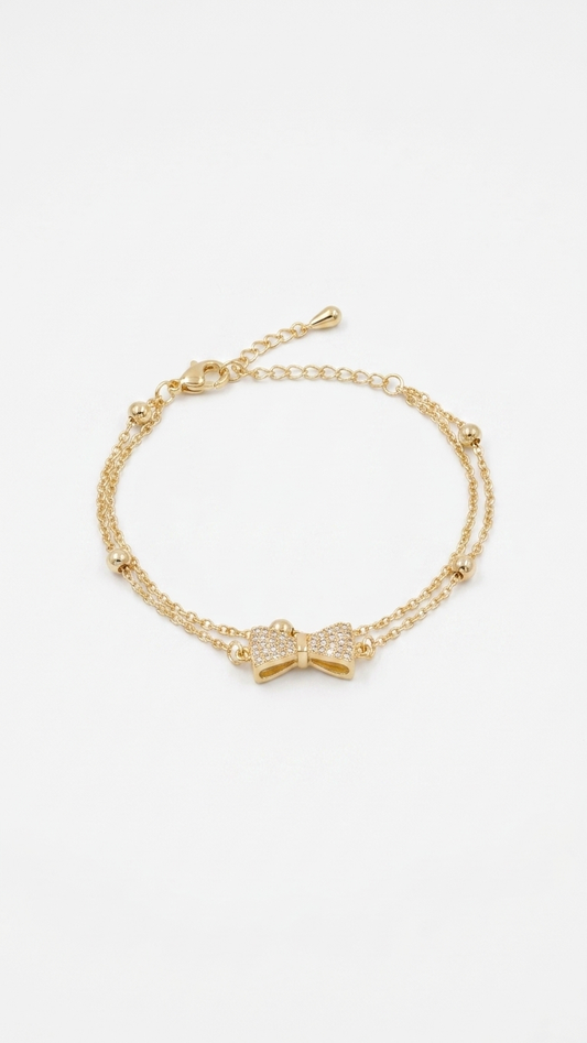 Golden Grace Bow Bracelet