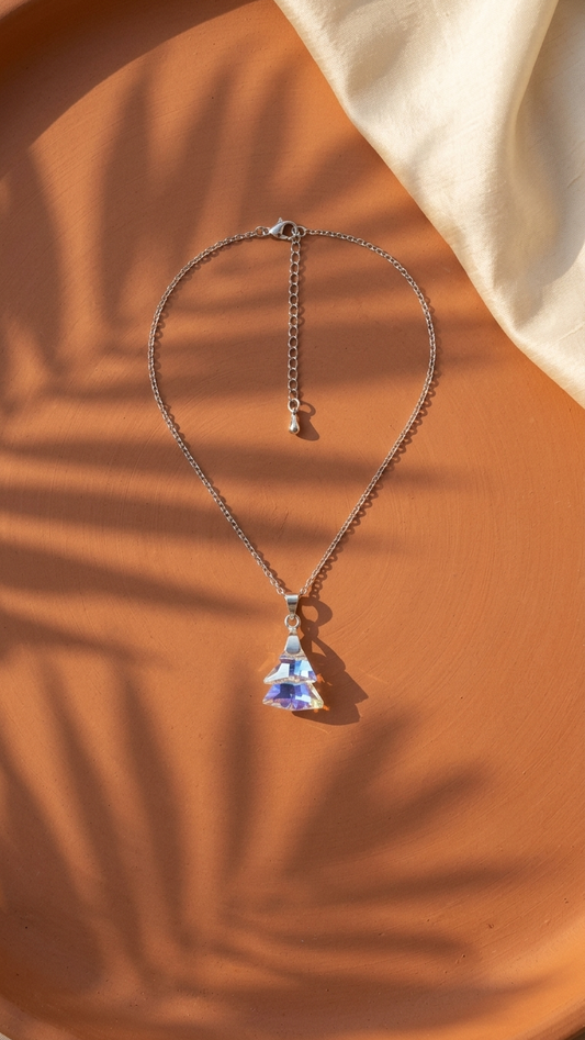 Crystal Pine Charm Pendant Necklace