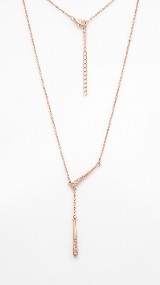 Golden Sleek Drop Pendant Necklace