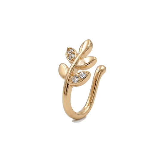 Pusha Rose Gold Stylish Enchanted Leaf Nose Pin