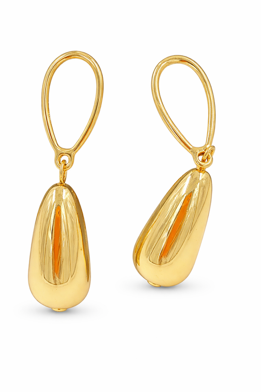 Classic Modern Oval Drop Loops Earring