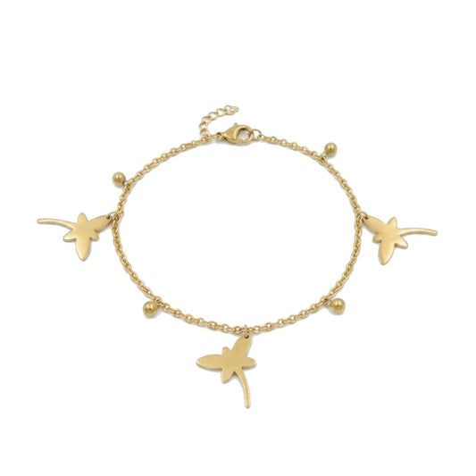 Golden Dragonfly Charm Bracelet