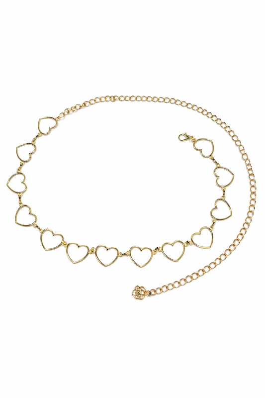 Gold-Tone Heart Link Waist Belt