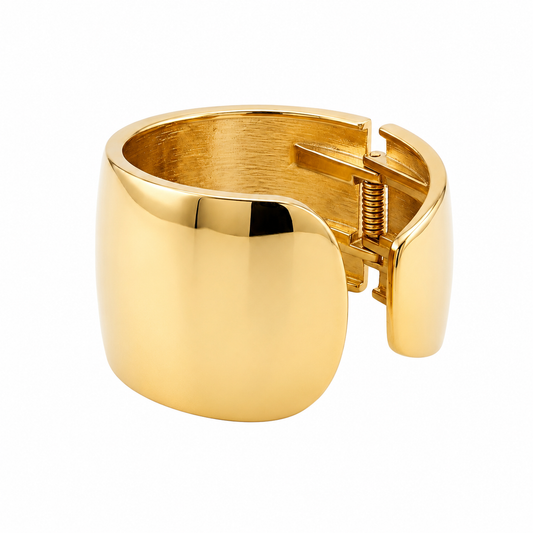 Wave Textured Gold Cuff Bracelet