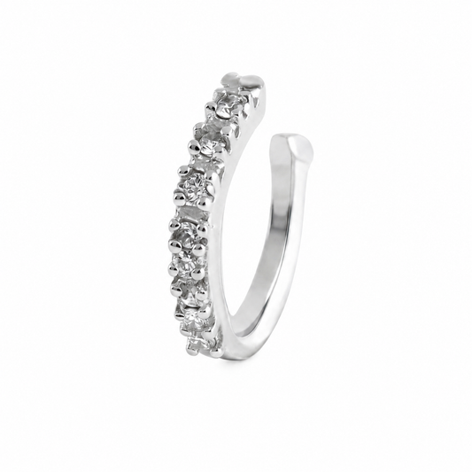 Silver White Sparkle Nose Pin