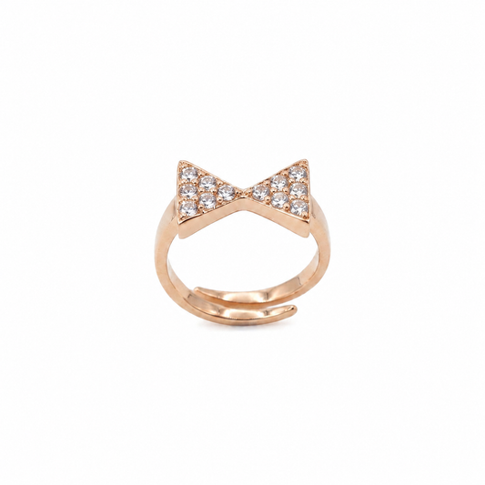 Pusha Rose Gold Latest Stylish Bling Bow Nose Pin