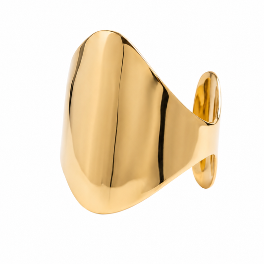 Sculpted dome Gold Cuff Bracelet