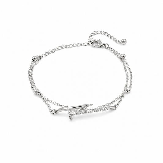 Silver Nail Charm Bracelet