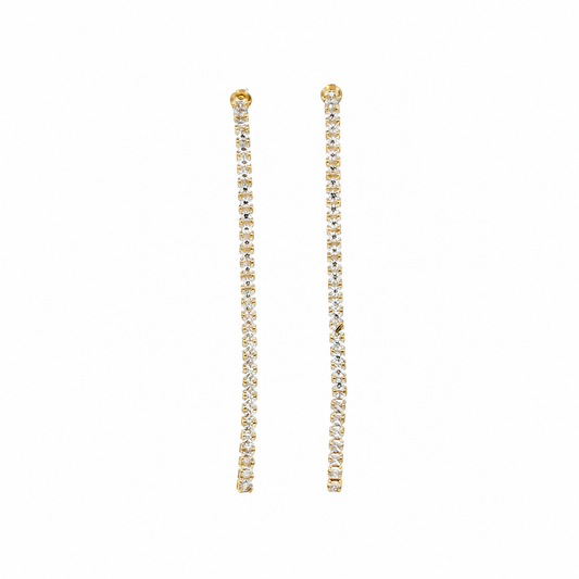 Crystal Cascade Linear Drop Earrings