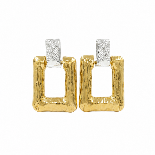 Gilded Geo Textured Earrings