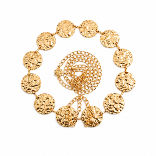 Golden Aura Disc Link Waist Chain Belt