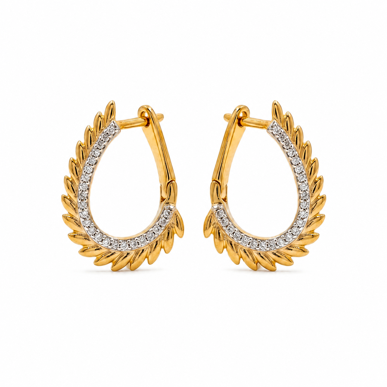 Golden plume Hoops