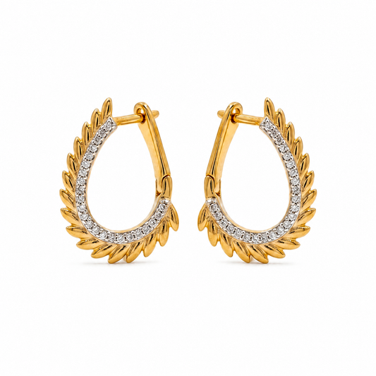 Golden plume Hoops