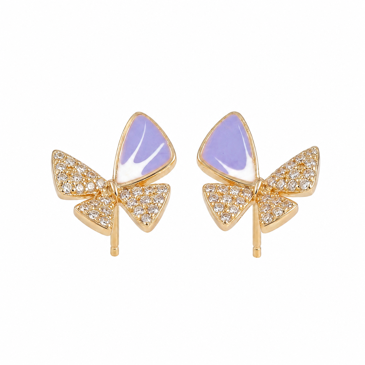 Lavender Elegance Bow Earrings