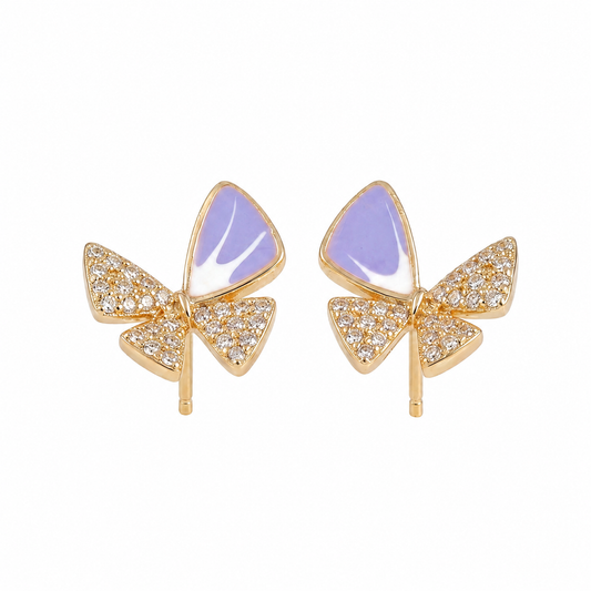 Lavender Elegance Bow Earrings