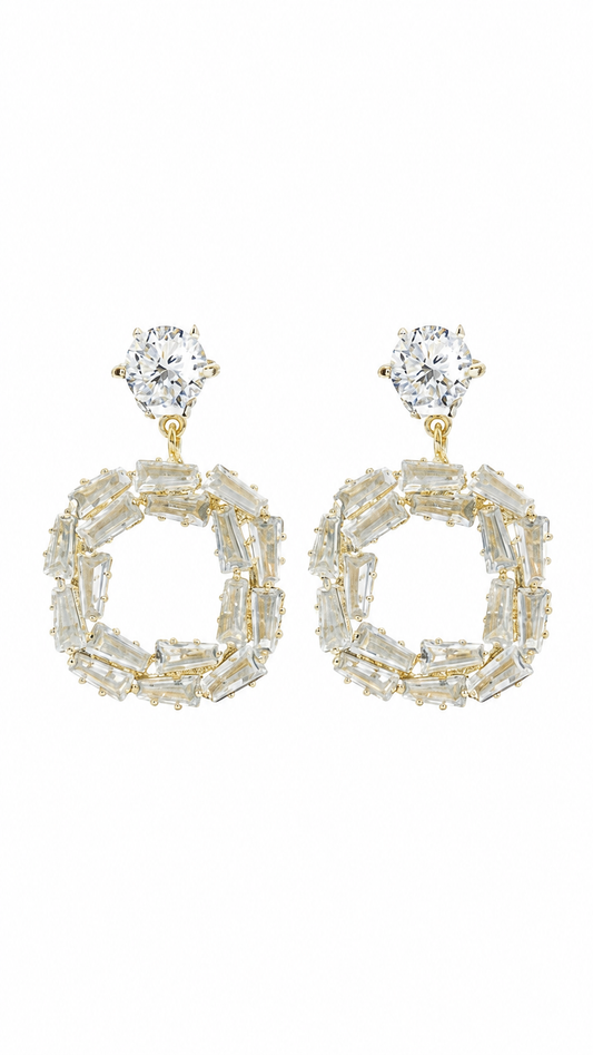 Luxe Crystal Halo Drop Earrings