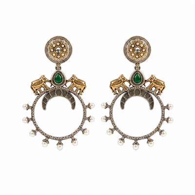 Royal Heritage Oxidised Dangler Earrings