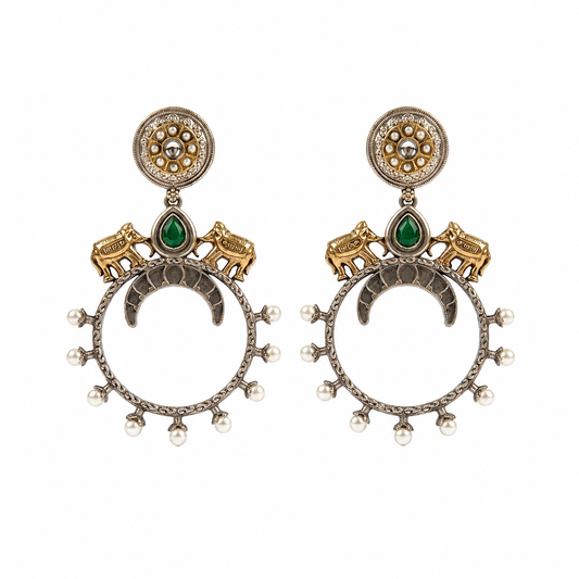 Royal Heritage Oxidized Dangler Earrings