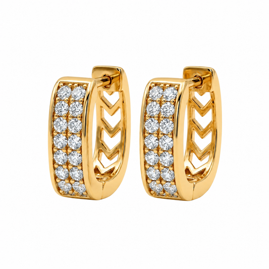 Silver Gleam Gold Hoops