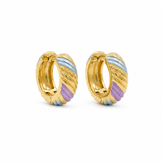 Tri-Color Gold Hoop Earing