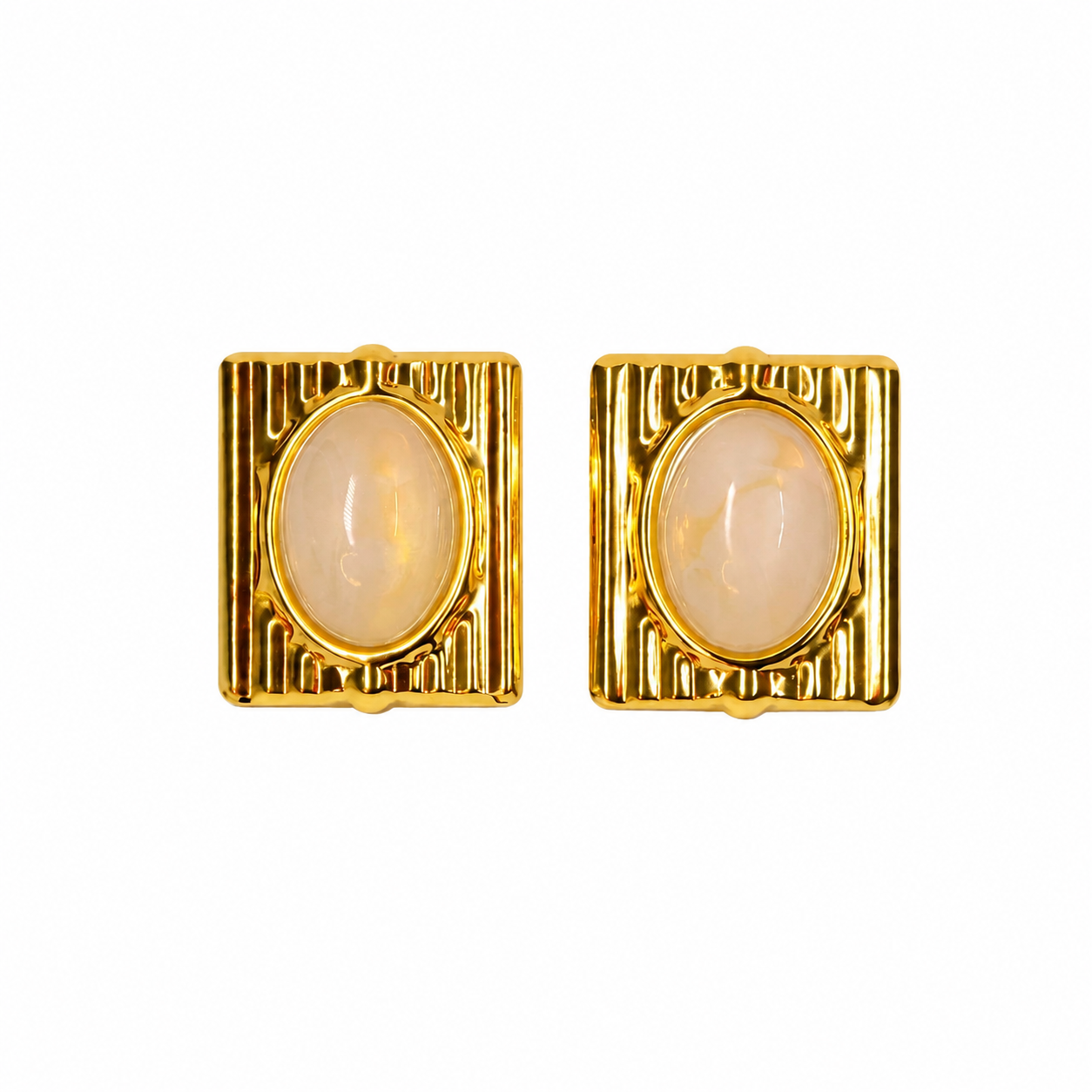 Vintage Glow Oval Earrings