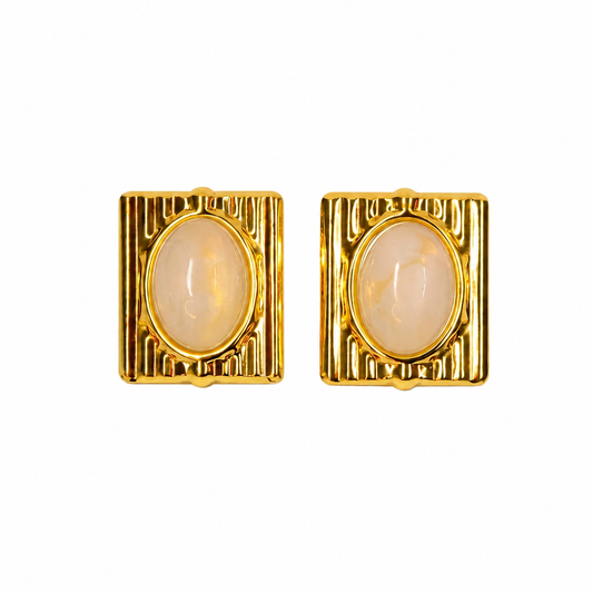 Vintage Glow Oval Earrings