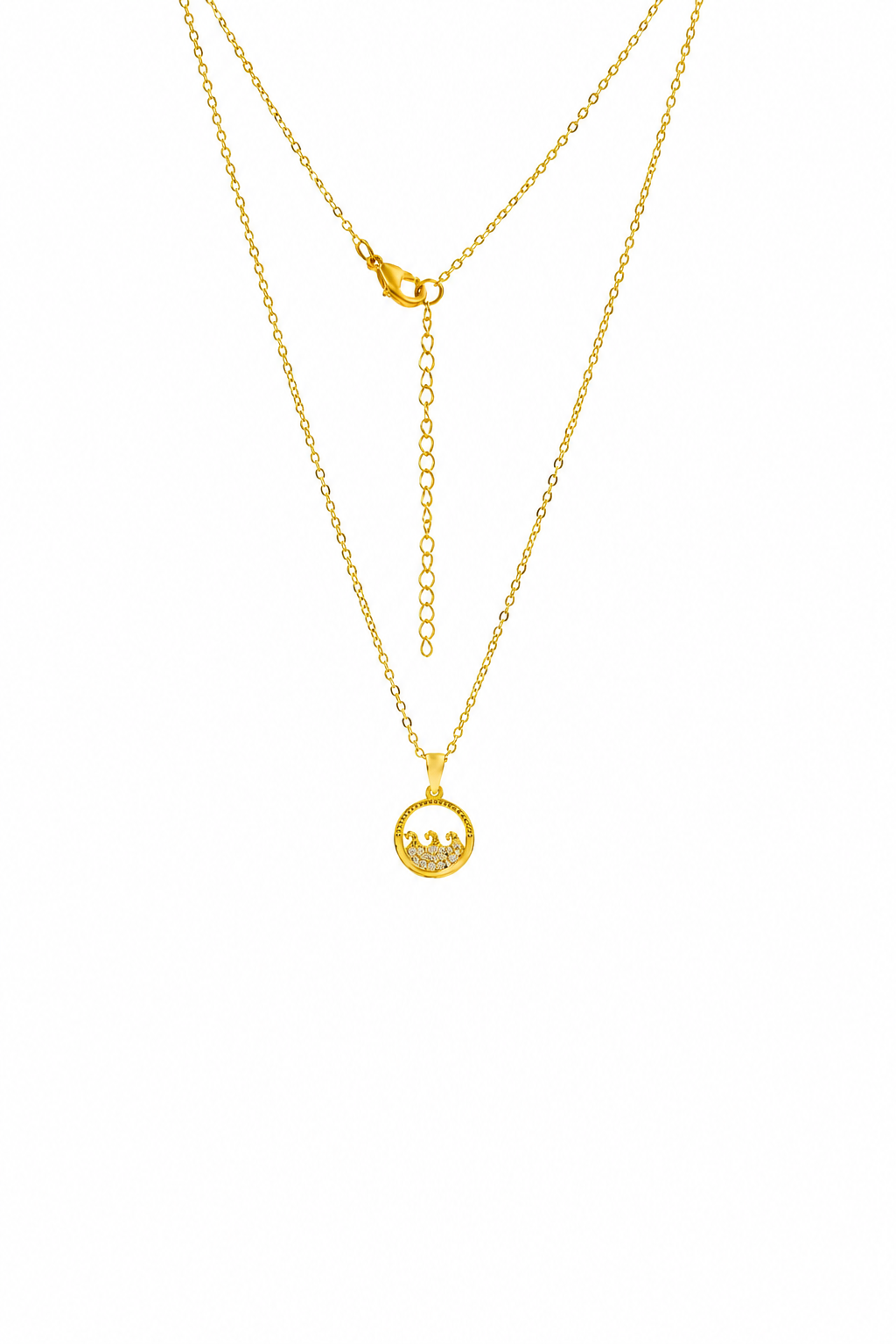 Radiant Circle Gold Pendant