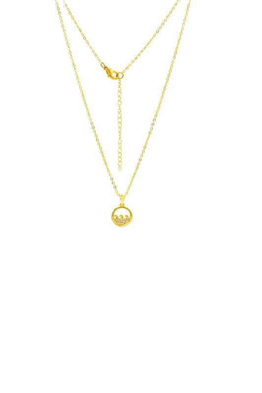 Radiant Circle Gold Pendant